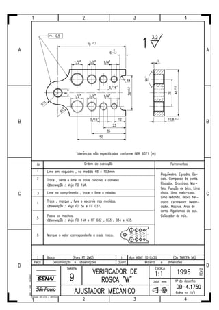 Ajustador mecânico tarefas
