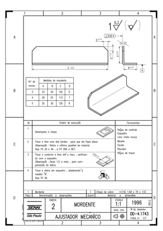 Ajustador mecânico tarefas