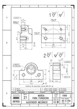 Ajustador mecânico tarefas