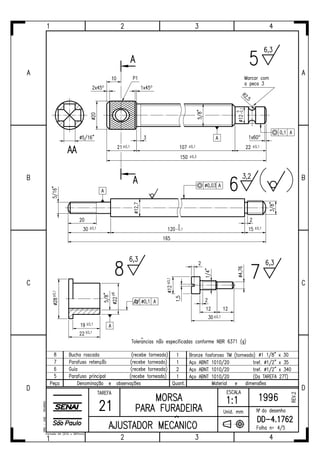 Ajustador mecânico tarefas