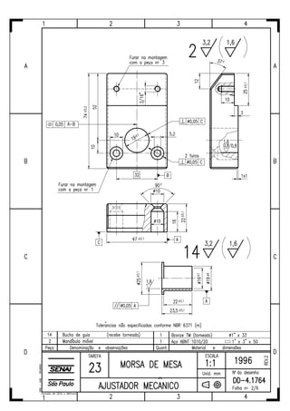 Ajustador mecânico tarefas