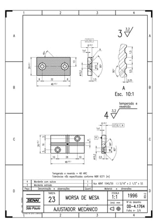 Ajustador mecânico tarefas