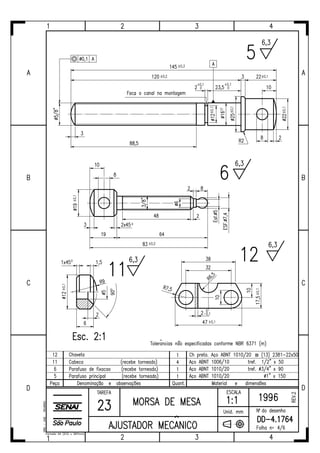 Ajustador mecânico tarefas