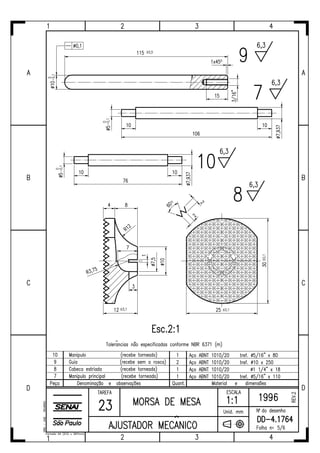 Ajustador mecânico tarefas