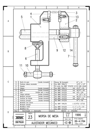 Ajustador mecânico tarefas
