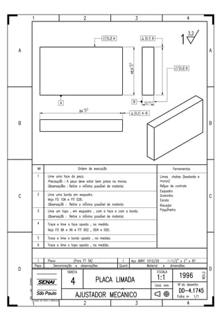 Ajustador mecânico tarefas