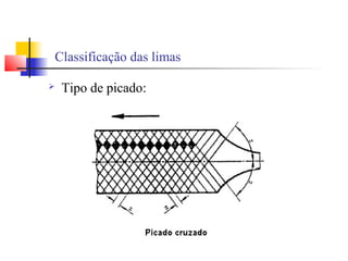 Classificação das limas
 Tipo de picado:
 