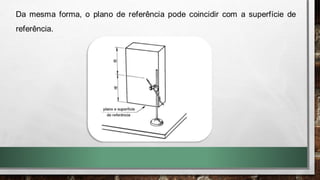 Da mesma forma, o plano de referência pode coincidir com a superfície de
referência.
 
