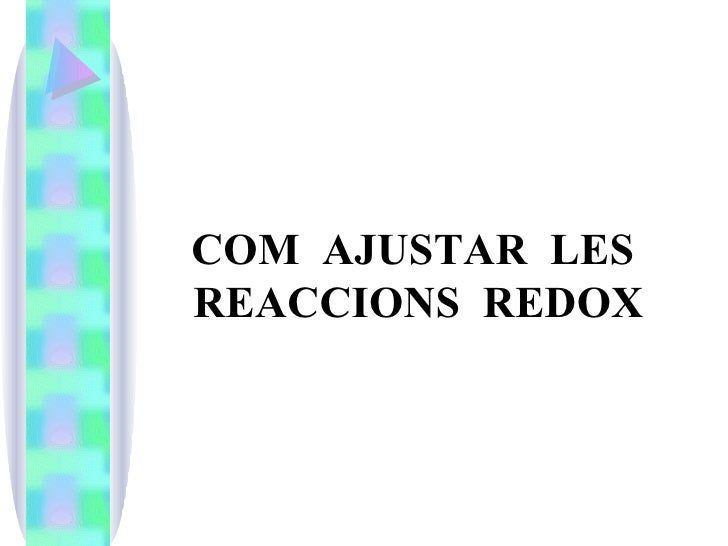 Ajust de reaccions Redox Ajust de reaccions Redox
