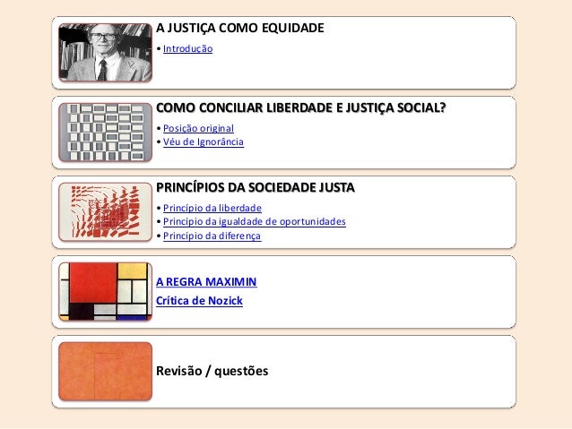 A JUSTIÇA COMO EQUIDADE•IntroduçãoCOMO CONCILIAR LIBERDADE E JUSTIÇA SOCIAL?•Posição original•Véu de IgnorânciaPRINCÍPIOS ...