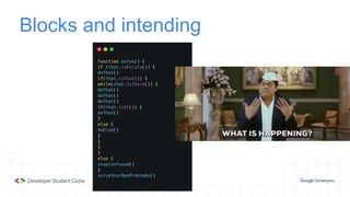Blocks and intending
 