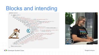 Blocks and intending
 