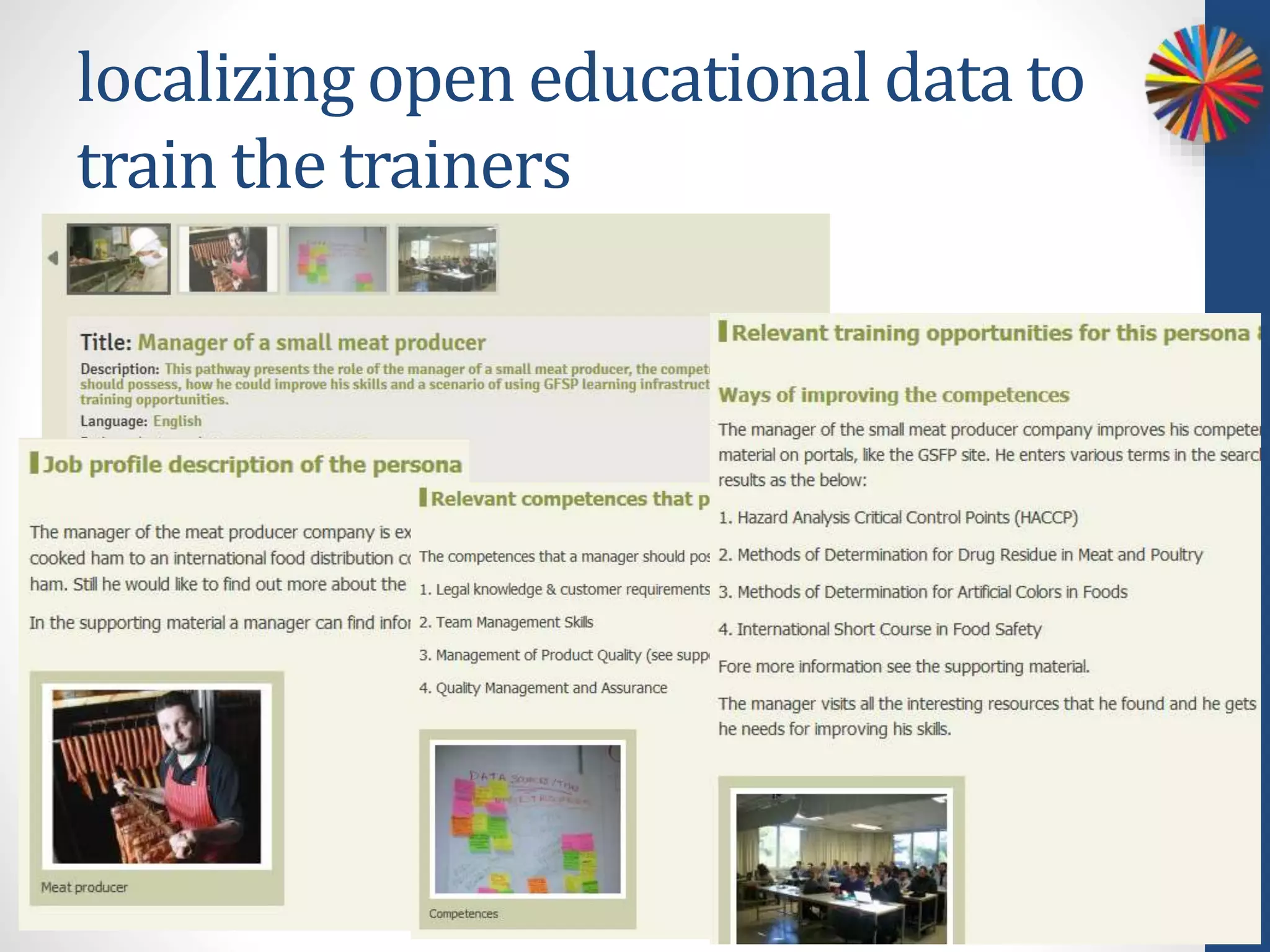 localizing open educational data to
train the trainers
 