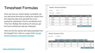 Using Google Sheets and Google Forms as a Timesheet Tracking App | PPTX