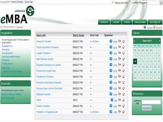 Akademik LMS Örnek Tasarımı
• Yapılan çoklu ortam tanımı interaktif
çevrim içi web siteleri ve çevrim dışı
olan CD-RO’lar Kiosk’lar içinde
geçerlidir.
 