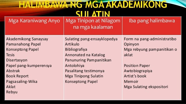 pictorial essay layunin at gamit