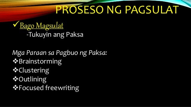 Proseso Ng Akademikong Sulatin - Seve Ballesteros Foundation