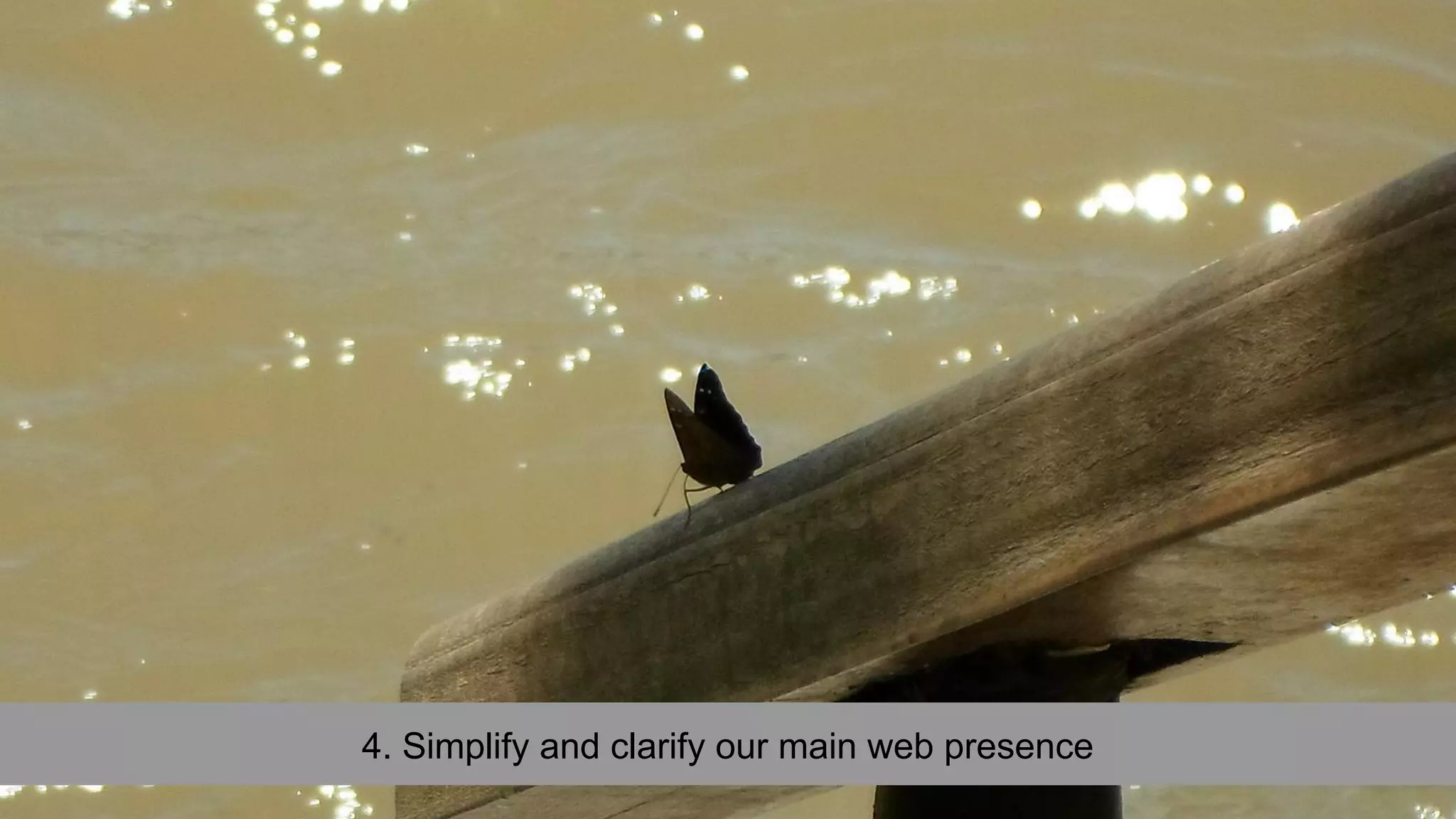 4. Simplify and clarify our main web presence
 
