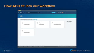 © 2020 Akamai18
How APIs fit into our workflow
 