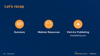 © 2020 Akamai26
Let’s recap
Webinar ResourcesSummary Visit Arc Publishing
arcpublishing.com
 