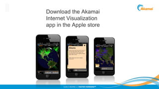Download the Akamai
Internet Visualization
app in the Apple store

Result:

Result:

Result:

2-100X

2-100X

2-100X

compression

compression

compression

©2013 AKAMAI | FASTER FORWARDTM

 
