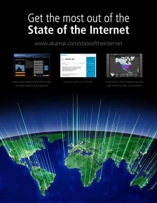 Get the most out of the
              State of the Internet
                    www.akamai.com/stateoftheinternet




Lear...