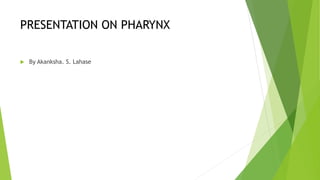 PRESENTATION ON PHARYNX
 By Akanksha. S. Lahase
 