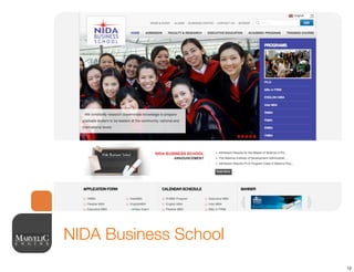 NIDA Business School
                       12
 