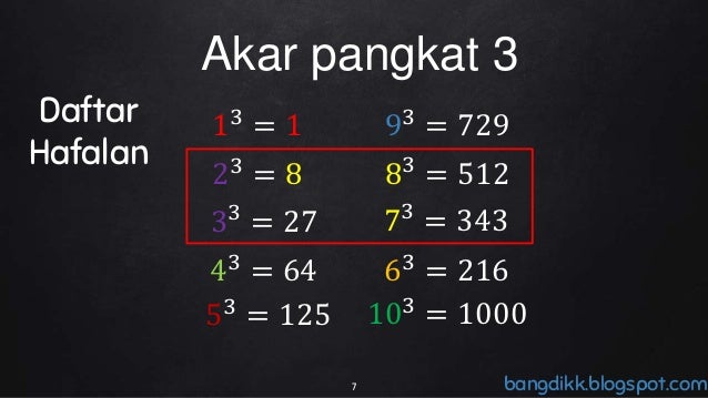 Akar Pangkat 3 In English Akarkua