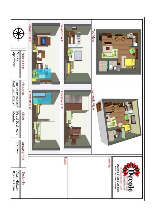 Akash Gidwani Residential Portfolio,B.Sc.ID,Studio Apartment case stu…