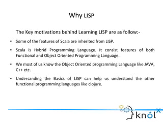 Introduction to Programming in LISP | PPT