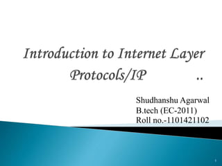 1
Shudhanshu Agarwal
B.tech (EC-2011)
Roll no.-1101421102
 