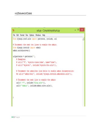 14 | P a g e
III)SOURCECODE
 
