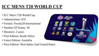 ICC Men’s T20 World Cup Venues
• Adelaide oval- Adelaide/Tarndanya
• The Gabba- Brisbane/Meanjin
• Kardinia Park- Geelong
...