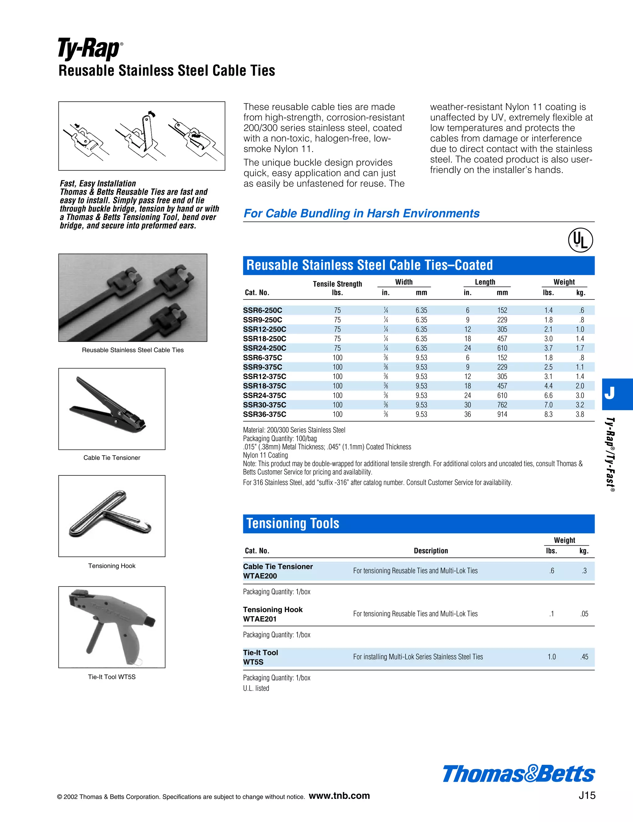TY523MX THOMAS & BETTS Cable Tie, Ty Rap® Self Lock, Nylon AKBAR