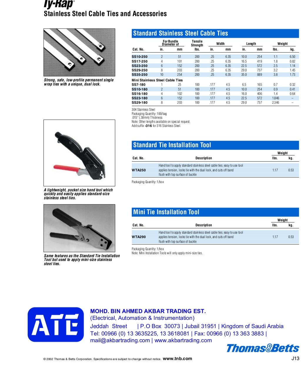 TY523MX THOMAS & BETTS Cable Tie, Ty Rap® Self Lock, Nylon AKBAR…