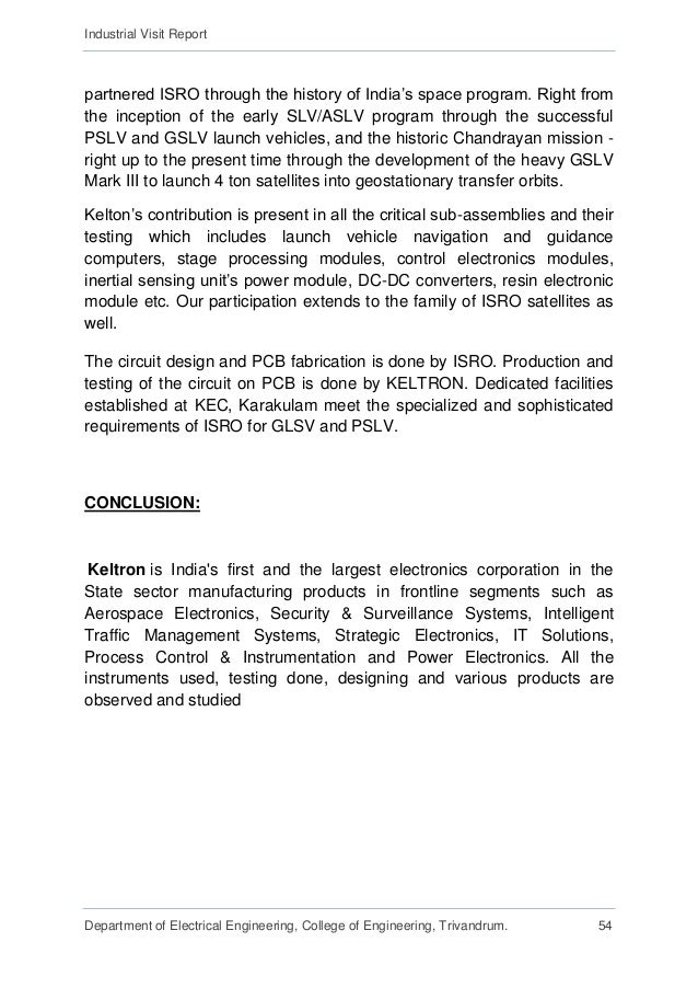 Industrial visit Report