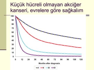 Küçük hücreli olmayan akciğer kanseri, evrelere göre sağkalım 