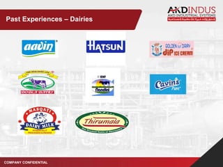 COMPANY CONFIDENTIAL
Past Experiences – Dairies
 