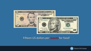 Fifteen US dollars per month for food! 
 