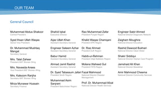 OUR TEAM
General Council
Mrs. Kalsoom Ranjha
Secretary AKF Women Wing
Mirza Munawar Hussain
Secretary Finance
Shahid Iqbal
Executive Director
Aijaz Ullah Khan
Assistant Secretary
Engineer Saleem Azhar
Assistant Secretary
Babur Hamid
Assistant Secretary
Ahmad Jamil Rashid
Assistant Secretary
Dr. Tabassum Jafari
President Sindh Region
M. Asim Sanjrani
President Balochistan Region
Rao Muhammad Zafar
President Punjab Region
M. Abdus Shakoor
Central President
Syed Ihsan Ullah
Waqas
Senior Vice President
Dr. M. Mushtaq Mangat
Secretary General
Mrs. Talat Zaheer
President AKF Women Wing
Mrs. Naveeda Anees
Vice President AKF Women
Wing
 