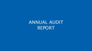 ANNUAL AUDIT
REPORT
 