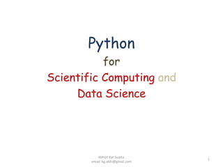 Python for Data Science and Scientific Computing | PPT