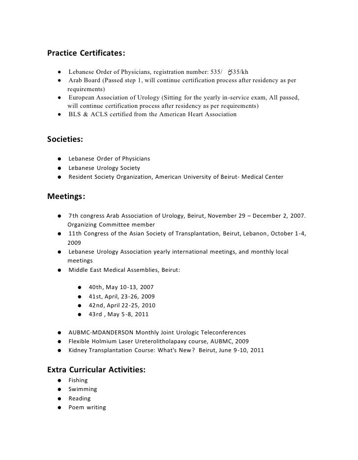 doctors cv examples