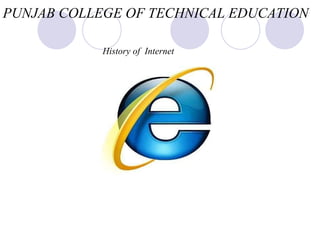 History of  Internet PUNJAB COLLEGE OF TECHNICAL EDUCATION 