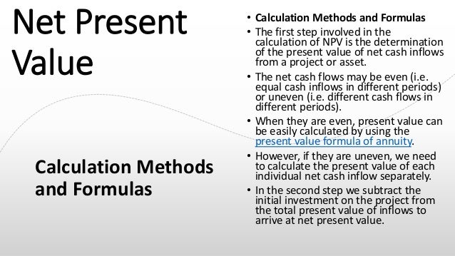 net present value internal rate of return profitability profitability index formula