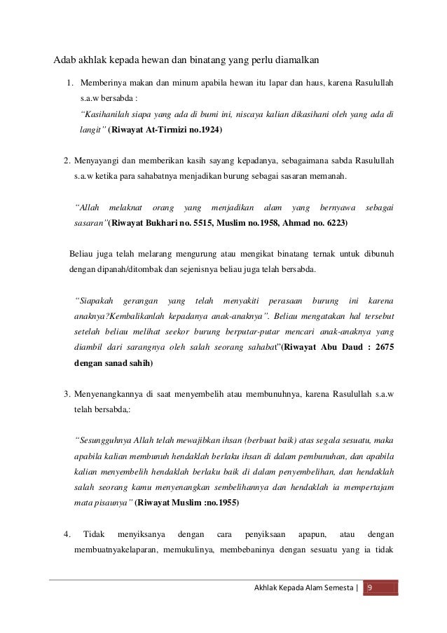Akhlak Kepada Alam Semesta