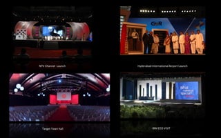 VYDEHI Hospital Medical Conference 
TOYOTA Display & Lead Generation 
NIKE Indian T-20 team Jersey Launch 
INFOSYS Science Foundation Awards  