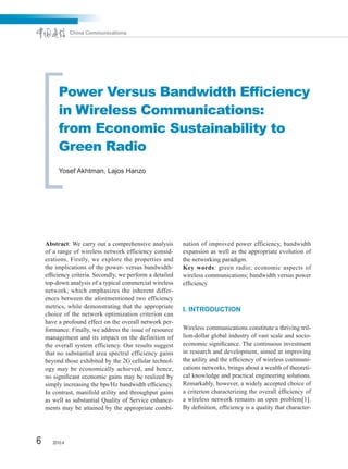 Power versus bandwidth efficiency in wireless communications | PDF