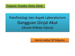 Patofisiologi dan Aspek Laboratorium
Gangguan Ginjal Akut
(Acute Kidney Injury)
Hermi Indita/ SP Edijanto
Tinjauan Pustaka Kimia Klinik
1
 